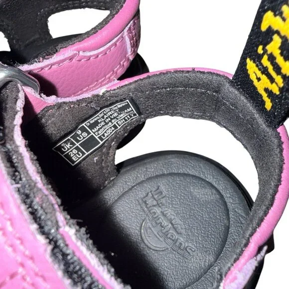 Dr. Martens Klaire Toddler Size 9 Purple Black Classic Leather Strappy Sandals - Picture 3 of 5